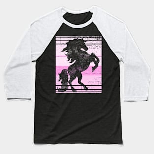 Pink Horse Retro Baseball T-Shirt